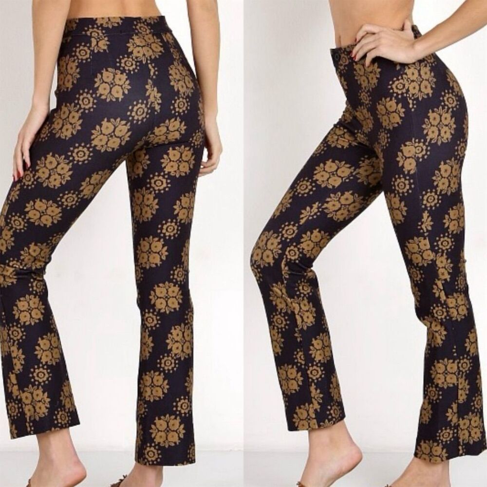 Novella Royale The Abby Pant Midnight Moonrise Floral High-Waisted Slim Fit M